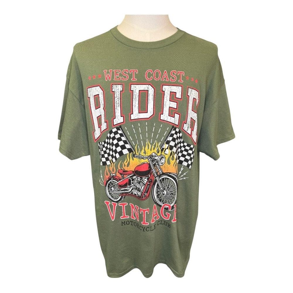 Goodie Two Sleeves West Coast Rider Graphic Tee Vintage Motorcycle XL NWT‎